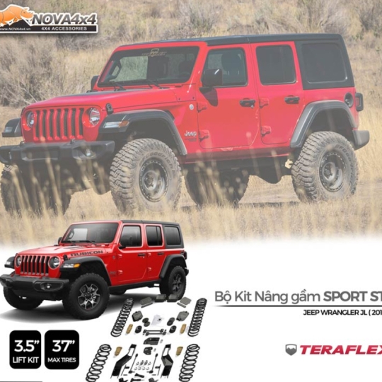 Bộ Kit nâng gầm 3.5” TeraFlex Sport ST3 cho Jeep JL (không bao gồm Phuộc)