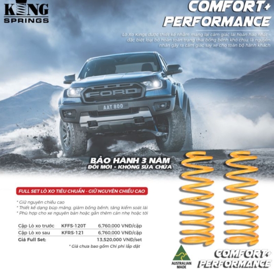 Cặp Lò xo King Springs Coils cho Ford Ranger Raptor (07/2018+)