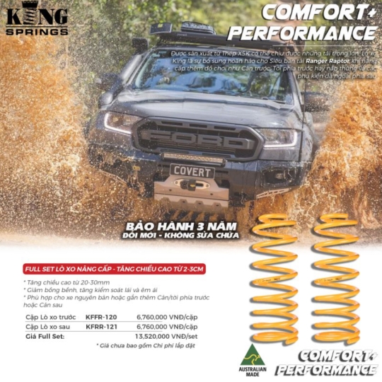 Cặp Lò xo King Springs Coils cho Ford Ranger Raptor (07/2018+)