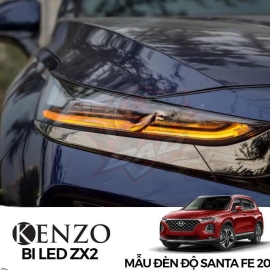 Mẫu đèn độ Hyundai Santa Fe 2019 – tăng sáng cùng 2 cặp Bi Led Kenzo ZX2