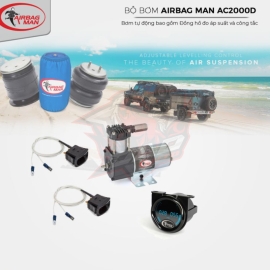 Bộ bơm điện tự động Bầu hơi Airbag Man với Đồng hồ đo áp suất và công tắc