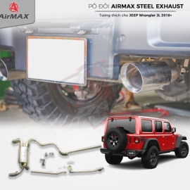 Ống xả kép On Off AirMax Stainless Steel cho Jeep Wrangler JL 2018+