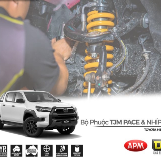 Full Set giảm xóc hiệu suất cao cho Toyota Hilux với Bộ Phuộc TJM Pace & Nhíp APM