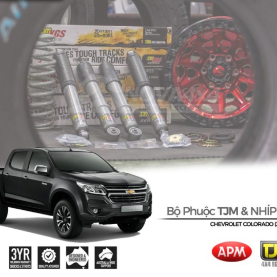 Full Set giảm xóc cho Chevrolet Colorado: Phuộc TJM Comfort & Nhíp APM