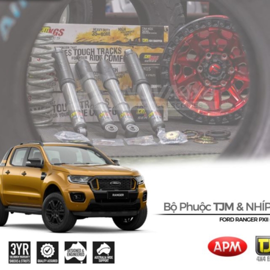 Full Kit giảm xóc với Phuộc TJM Comfort & Nhíp APM cho Ford Ranger (2012-2018)