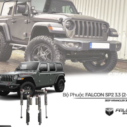 Bộ Phuộc Falcon SP2 3.3 Fast Adjust Piggyback cho Jeep Wrangler JL (2-4.5” Lift)