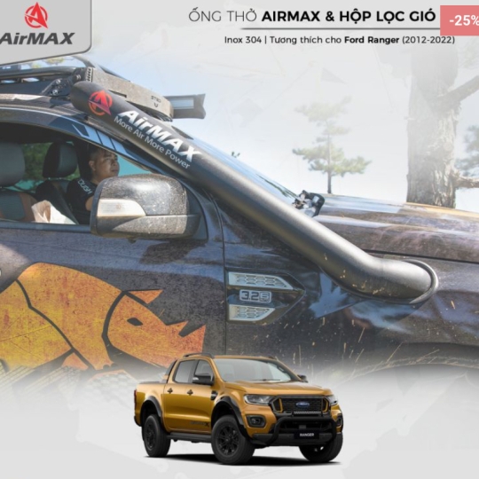 Ống thở AirMAX và bầu lọc gió K&N cho Ford Ranger