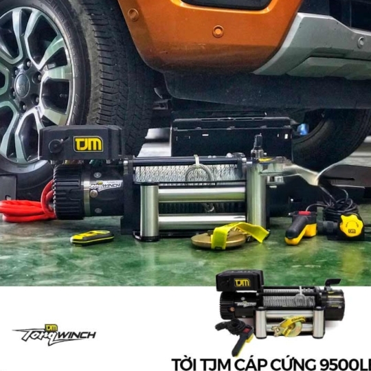 Tời điện TJM Torq 9500 lb (cáp cứng + Remote không dây)