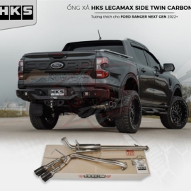 Ống xả HKS Legamax Side Twin Carbon cho Ford Ranger Next-Gen 2023 (Pô đôi)
