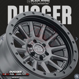 Black Rhino® - Mâm Black Rhino Dugger 18×8.5 | 6/139.7 | ET00 | CB112.1 (Màu Đen)