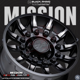Black Rhino® - Mâm Black Rhino Mission 18×9 | 6/139.7 | ET12 | CB112.1 (Màu Đen mờ)