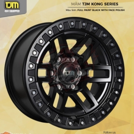 TJM4x4® - Mâm TJM Kong Series 17×9 | 6×139.7 | ET00 | Màu Đen bóng – Ốc trắng