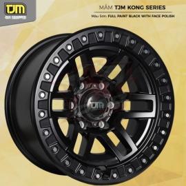 TJM4x4® - Mâm TJM Kong Series 20×9.5 | 6×139.7 | ET00 | Màu Đen – Viền Ốc trắng