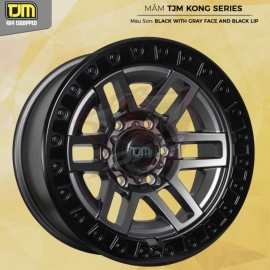 TJM4x4® - Mâm TJM Kong Series 17×9 | 6×139.7 | ET00 | Màu Xám viền Đen
