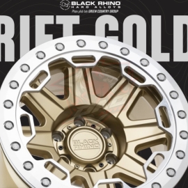 Black Rhino® - Mâm Black Rhino Rift Beadlock 17×8.5 | 6×139.7 | ET00 | CB112.1 (Màu Vàng viền Ghi)