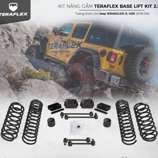 Bộ Kit nâng gầm TeraFlex Base Lift Kit 2.5” cho Jeep JL (không bao gồm Phuộc)