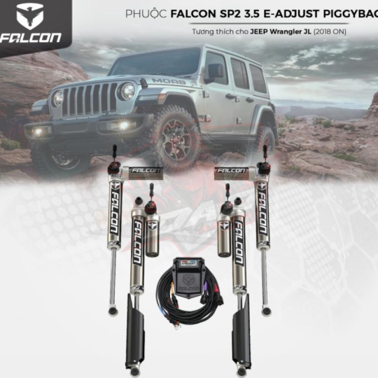 Bộ Phuộc Falcon SP2 3.5 e-Adjust Piggyback Shock Kit (2-4.5″ Lift) cho Jeep Wrangler JL 2018+