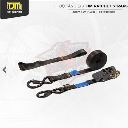 Bộ tăng đơ chằng hàng TJM Ratchet Straps 25mm x 5m