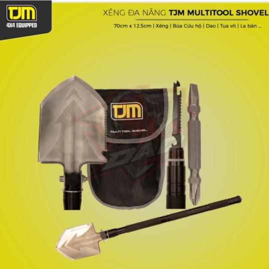 Xẻng dã ngoại đa năng 10 in 1 TJM Multi Tool Shovel
