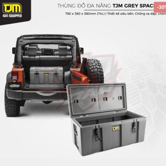 Thùng chứa đồ đa năng TJM Grey Space Case 780 x 380 x 380mm (74L)
