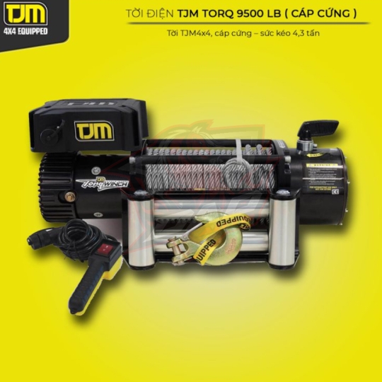 Tời điện TJM Torq 9500 lb (cáp cứng + Remote không dây)