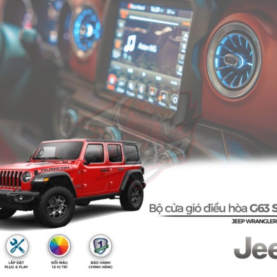 Bộ cửa gió điều hòa kiểu Turbine G63 và đèn Led đổi màu nội thất cho Jeep Wrangler