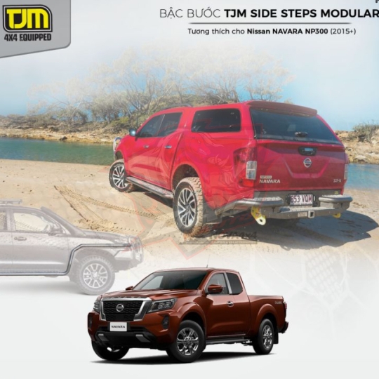 Bậc bước TJM Modular Sidebar Step cho Nissan Navara NP300 (2015 On)