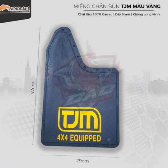 Vè chắn bùn cao su – chữ TJM (Màu Vàng Đen)