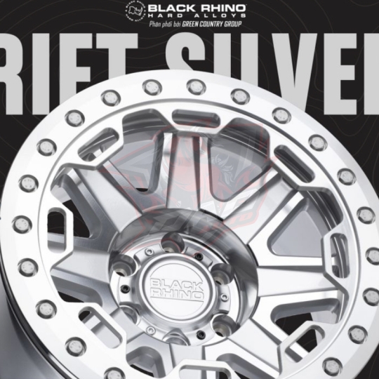 Black Rhino® - Mâm Black Rhino Rift Beadlock 17×8.5 | 6×139.7 | ET00 | CB112.1 (Màu Bạc)